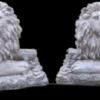 CobbGardens.com
Lions Left and Right
Concrete Lawn Ornament Statuary
White Wash Finish