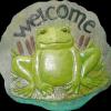 CobbGardens.com
Frog Welcome
Concrete Lawn Ornament Wall
Detail Painted Finish